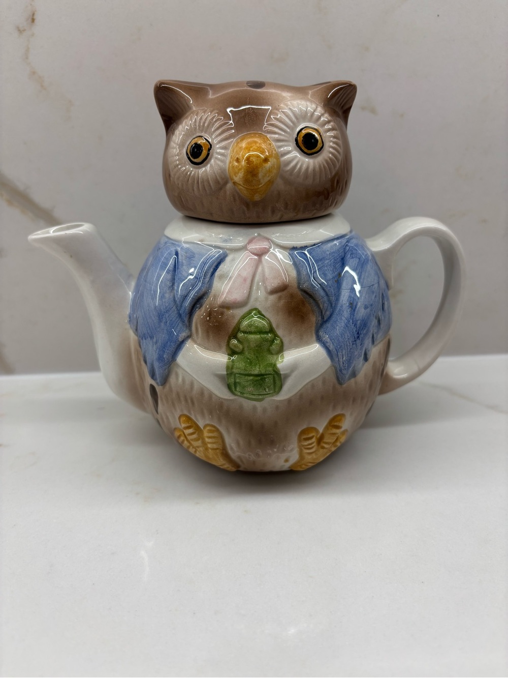 Vintage Fitz & Floyd Omnibus Owl Tea Pitcher Pot Japan